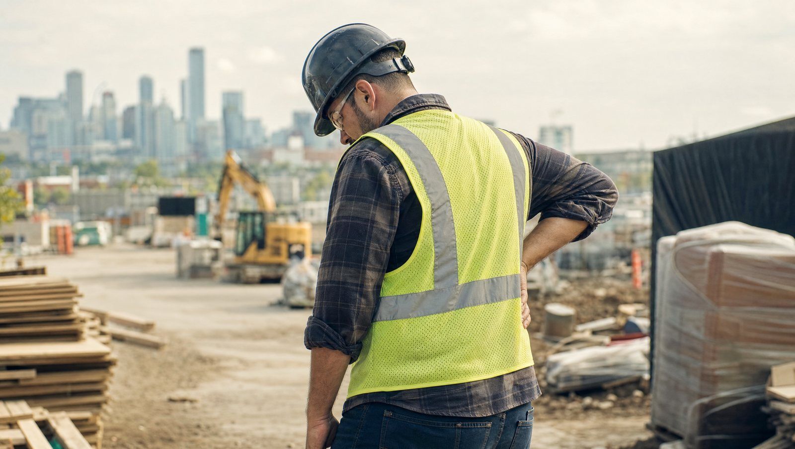 A worker at an Edmonton job site